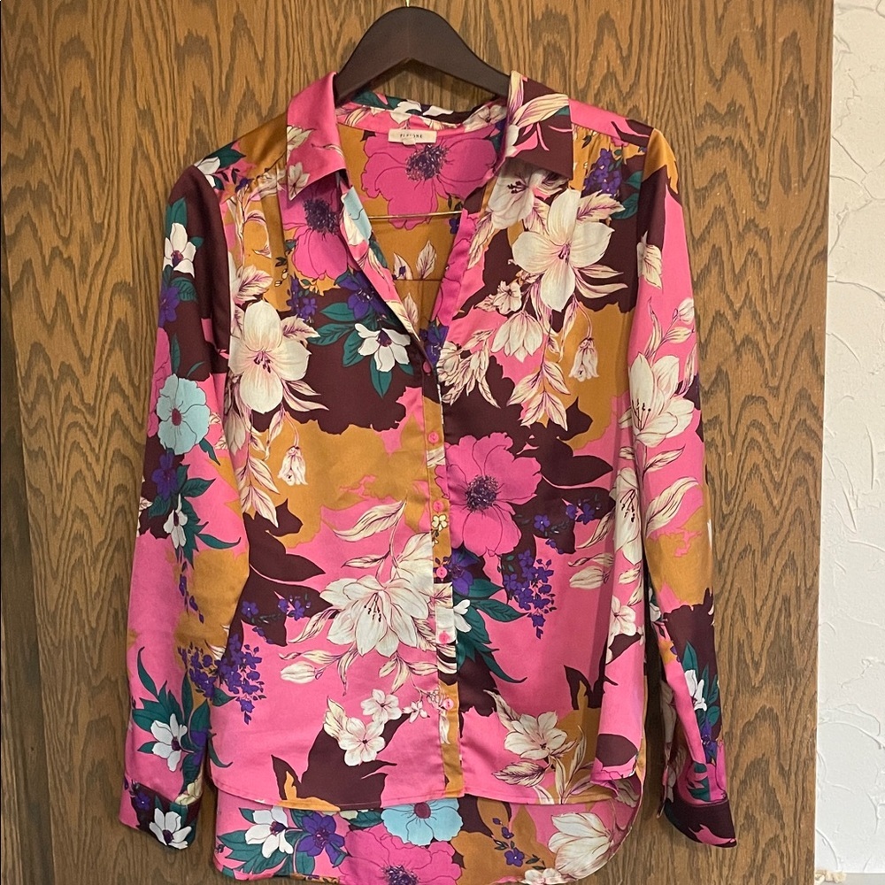 Pleione‎ Fuchsia Floral Blouse